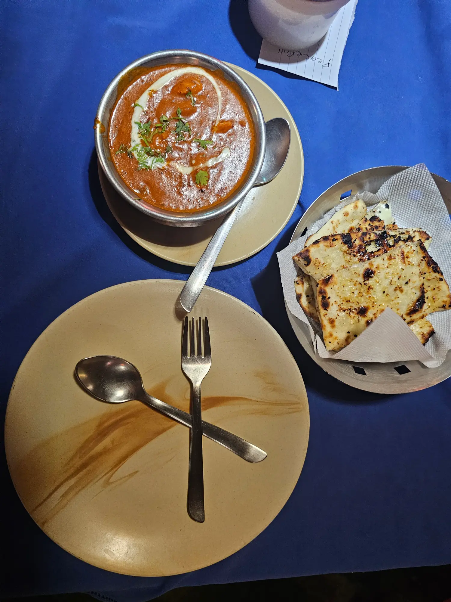 Chicken Tikka masala with cheese garlic naan - oasis